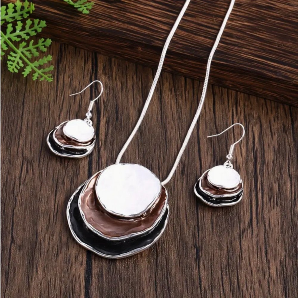 Boho Alloy Jewelry Set - Earrings & Necklace